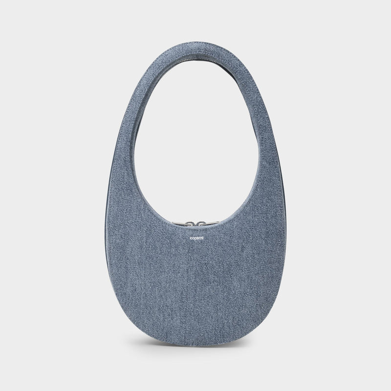 Denim Swipe  Handbag - Coperni - Light Blue - Cotton