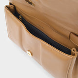Midi Alexandria Bag in Taupe Leather