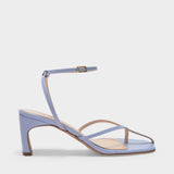 Ficelle Ankle Strap Sandals in Iris Blue Patent