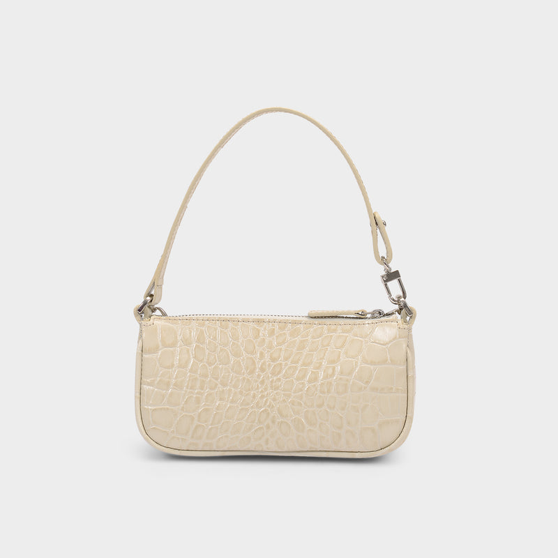 Mini Cream Croco Embossed Leather - BY FAR