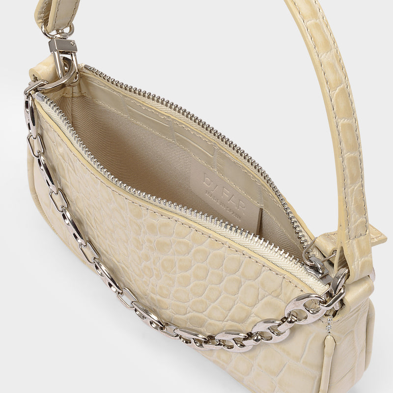 Mini Rachel Bag in Cream Croco Embossed Leather