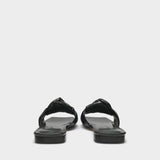 Lima Sandals in Black Smooth Leather