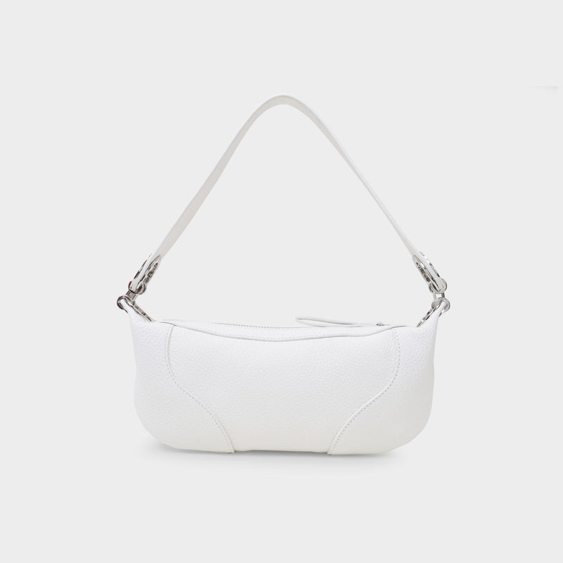 Mini Amira Hobo Bag - By Far - White - Leather