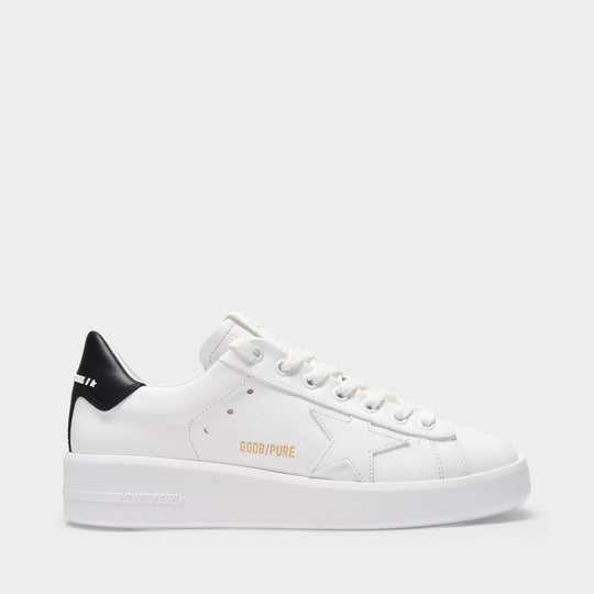 Pure Star Sneakers in White and Black Leather