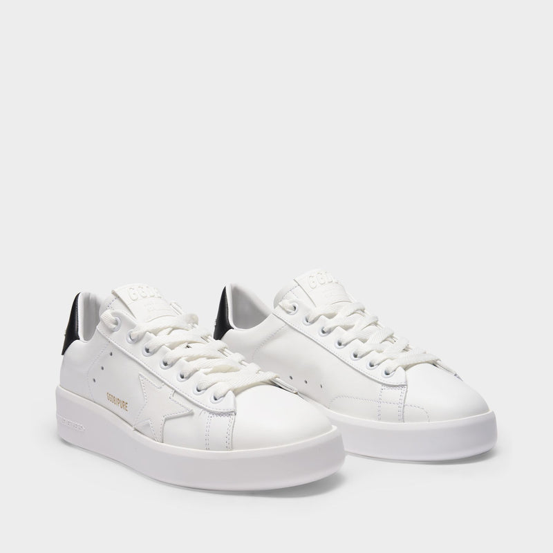 Pure Star Sneakers in White and Black Leather