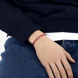 1G Cord Entrelacs Bracelet - Le Gramme - Red - Silver