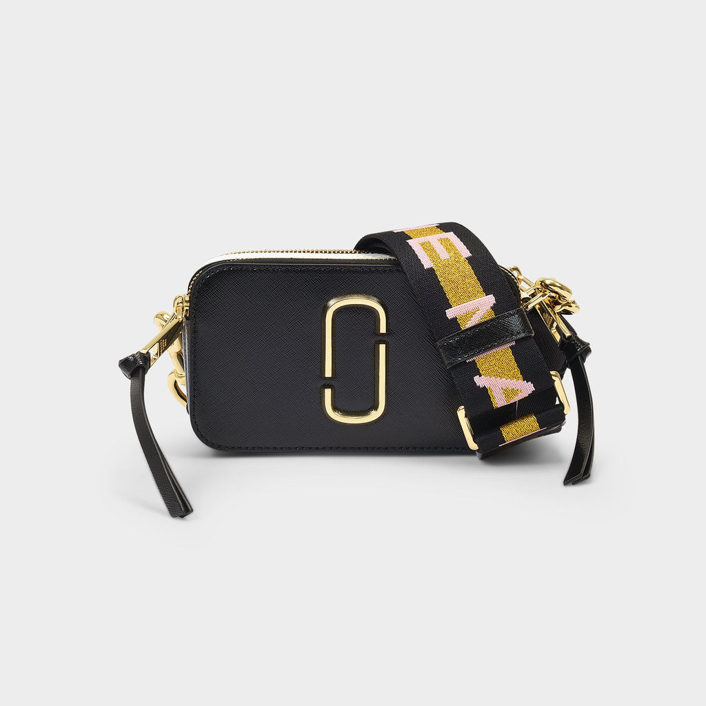 Marc Jacobs Snapshot in black leather and printed strap Multiple colors  ref.466760 - Joli Closet