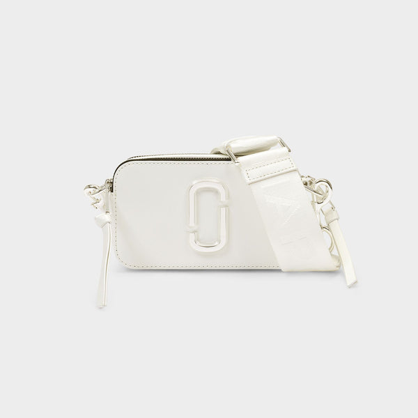 Marc Jacobs Women's Snapshot DTM Camera Bag, White/Silver, One Size Cowhide  Leather