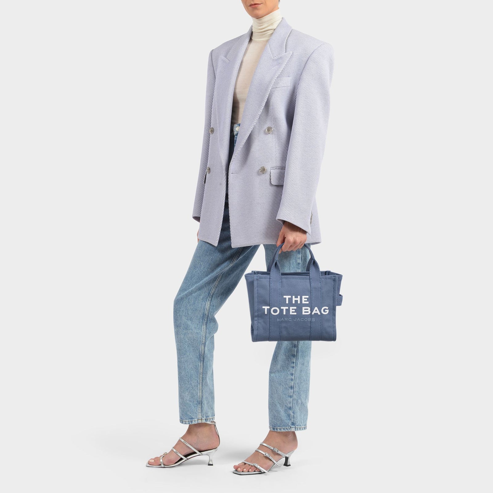 ショルダーバッグ・ポシェット Small Traveler Tote Bag in Blue Shadow Cotton Small Traveler Tote Bag in Blue Shadow Cotton
