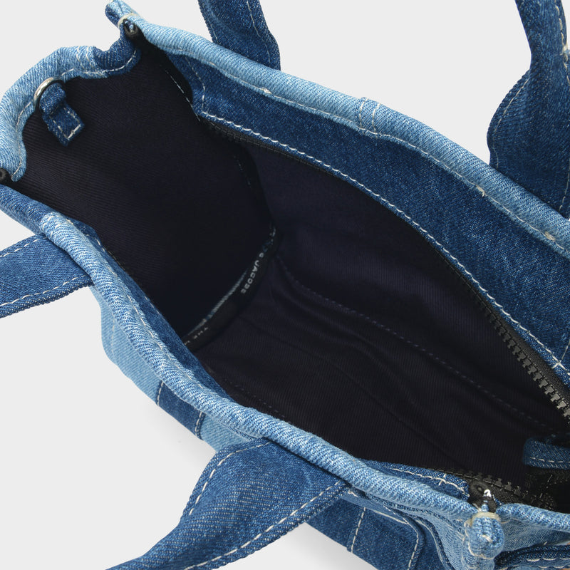 Mini Traveler Tote in Blue Denim Cotton