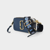 Snapshot Bag in Blue Leather