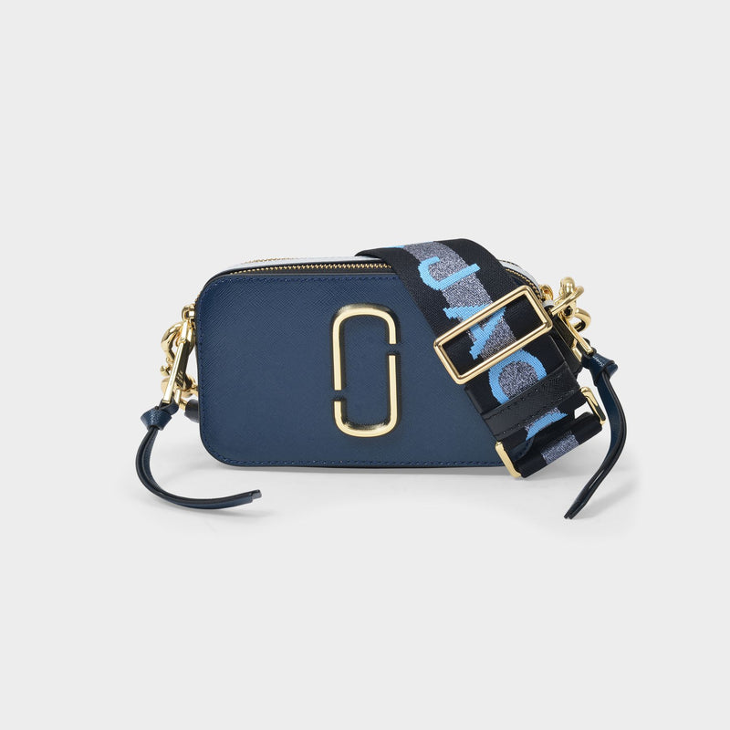 Snapshot Bag in Blue Leather