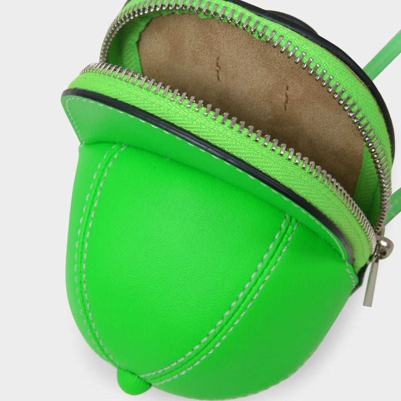 Nano Cap Bag in Green Leather