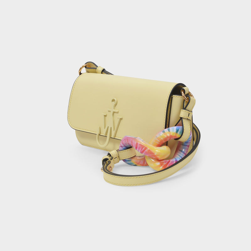 Tie Dye Chain Baguette Anchor Bag in Yellow Leather