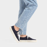 Laced Sneaker in Blue Canvas