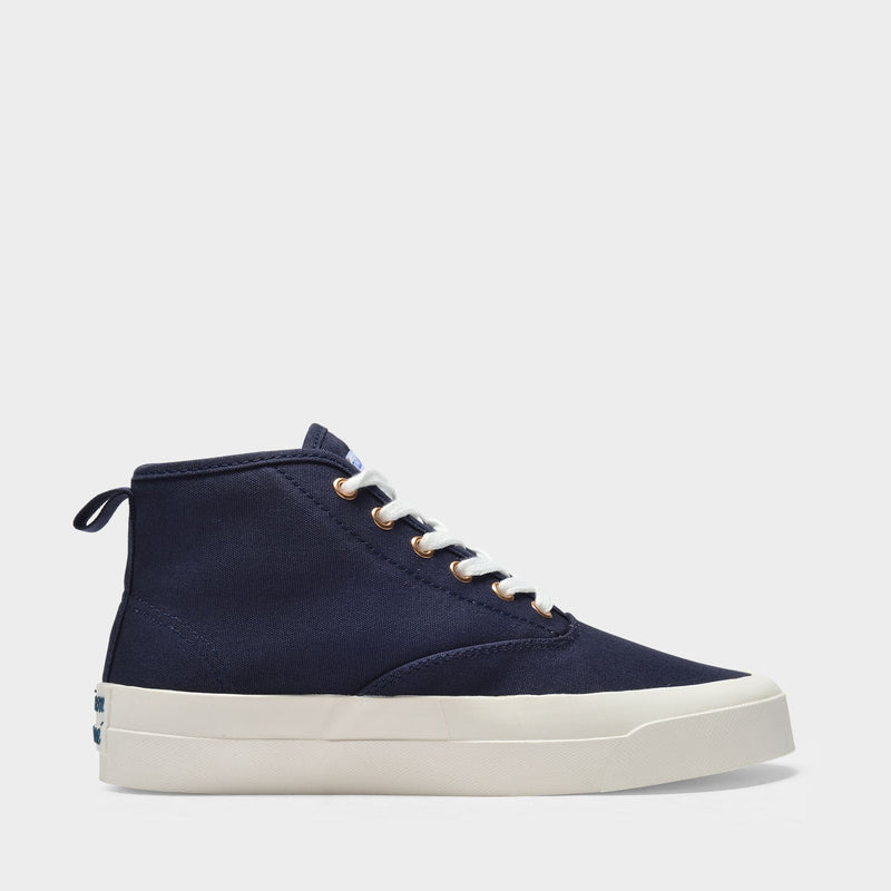 High-Top Sneakers in Black Canvas