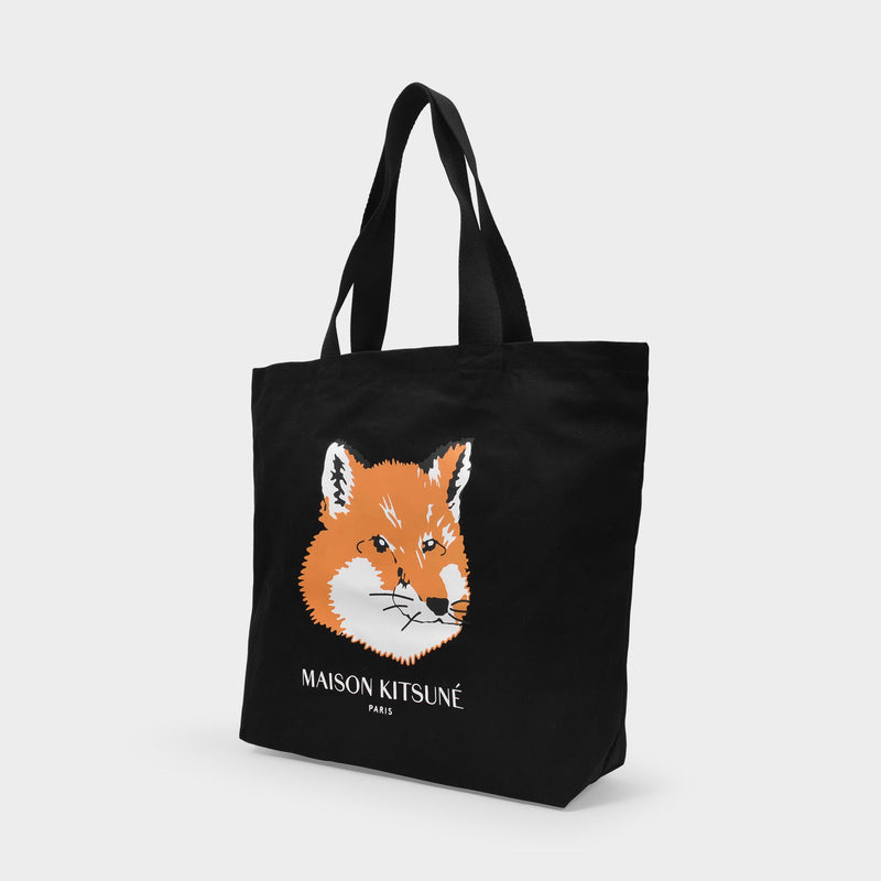 Fox Tote Bag - Maison Kitsuné - Black - Cotton