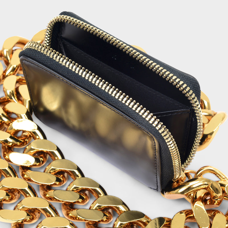 Coin Purse on Chain Black Gold