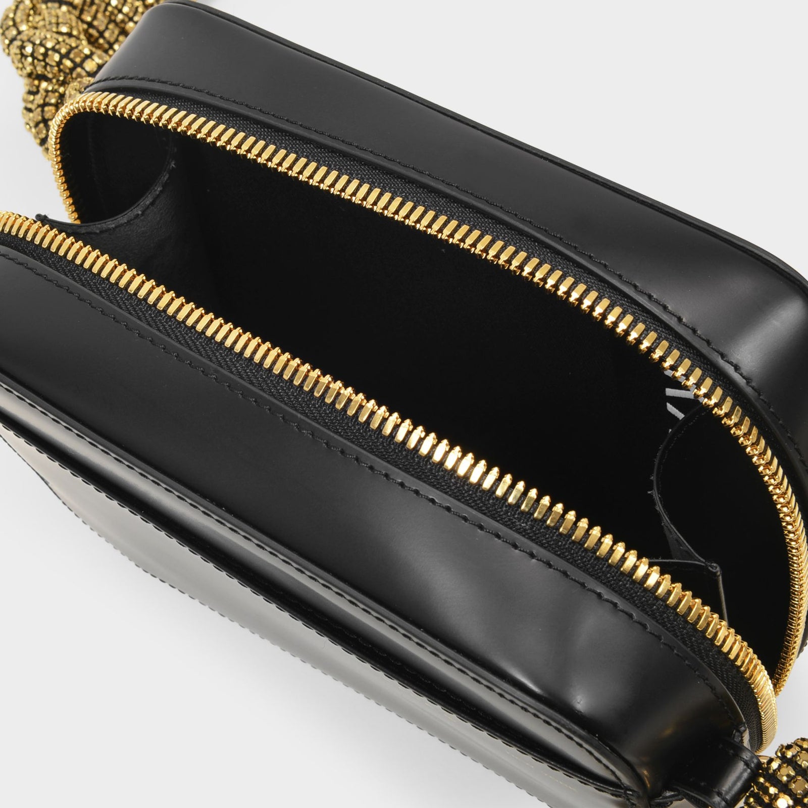 Crystal Cobra Camera Bag in Black Leather Crystal Cobra Camera Bag in Black Leather