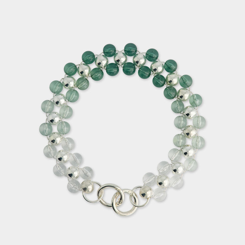 Green Silver Trinity Choker Necklace