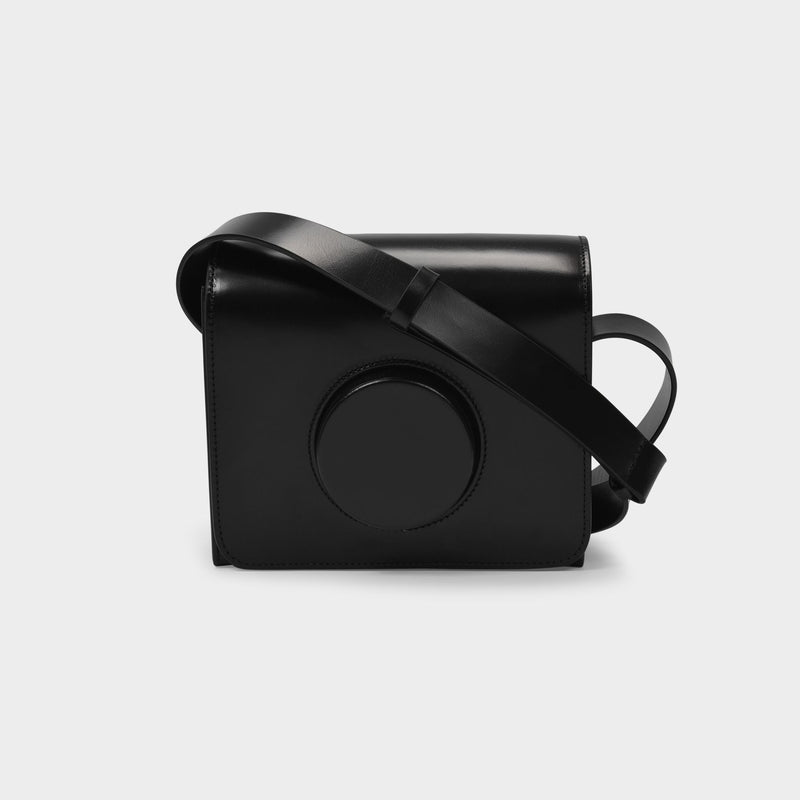 Camera Bag in Black Cow Leather