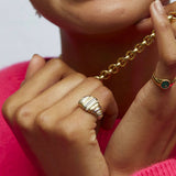 Gaufrette Bico Ob Signet Ring in Yellow Gold