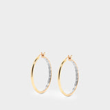 Diamanté Torsade Hoops in Yellow Gold