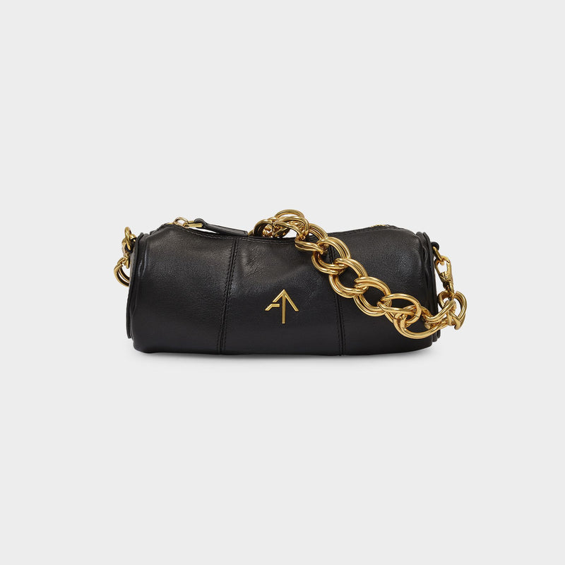 Xx Mini Cylinder Hobo Bag - Manu Atelier - Black - Leather