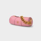Mini Cylinder Bag in Pink Leather