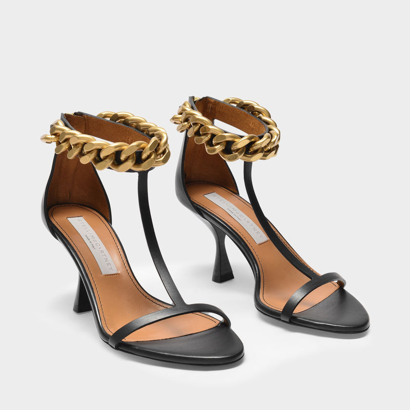 Falabela 45 Sandals in Black Synthetic Leather