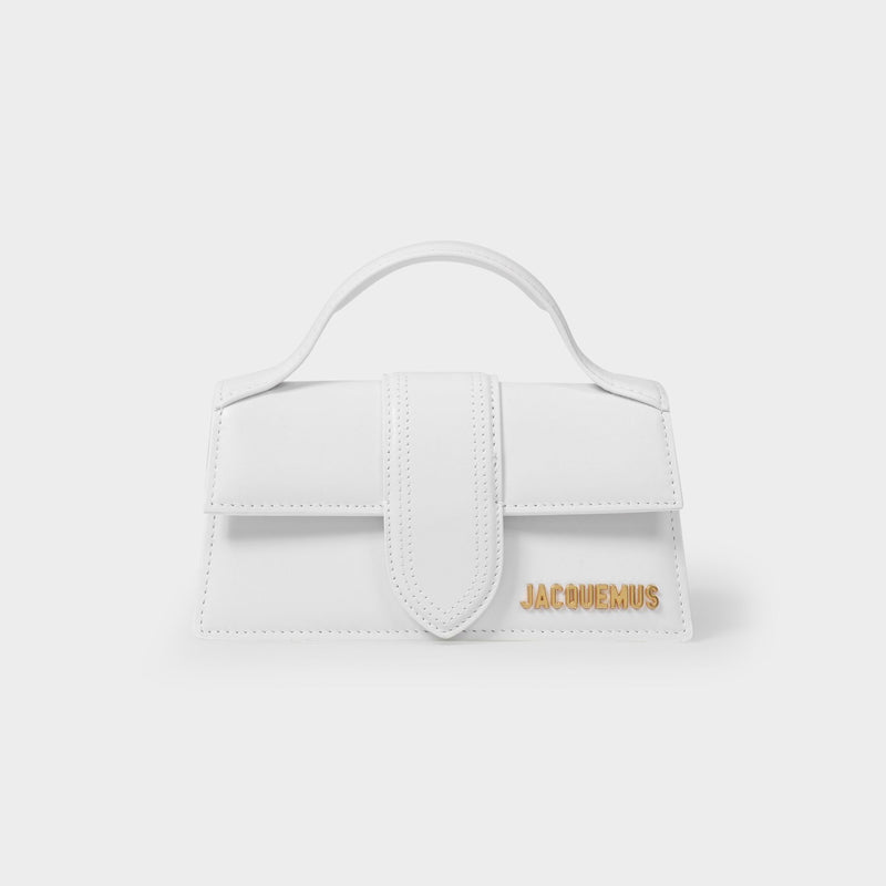 Le Bambino Leather Shoulder Bag in White - Jacquemus