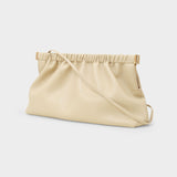 The Bar Clutch Bag in Beige Vegan Leather