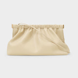 The Bar Clutch Bag in Beige Vegan Leather