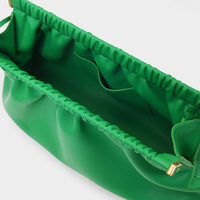 The Bar Clutch Bag in Green Vegan Leather