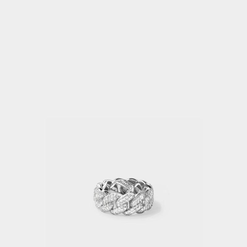 Pave Chain Ring in Silver