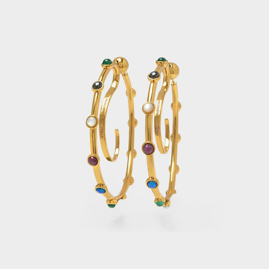 Medium Upside Down Earrings in Zircons