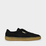 Suede Crepe Sneakers in Black Suede Leather