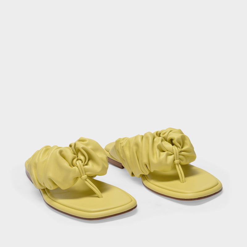 Nuvola Slides in Dusty Yellow Leather
