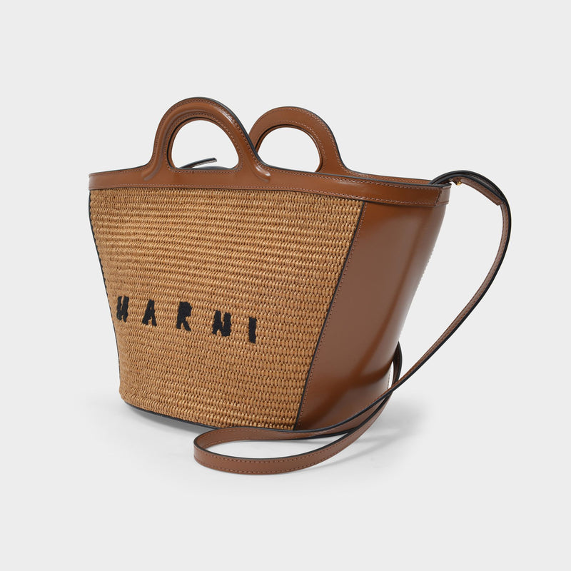 Tropicalia Micro Bag in brown leather