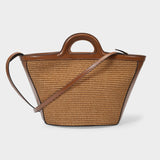 Tropicalia Small Shopper Bag - Marni - Raw Sienna - Leather