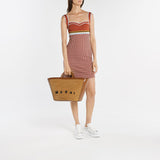 Tropicalia Large Shopper Bag - Marni - Raw Sienna - Leather