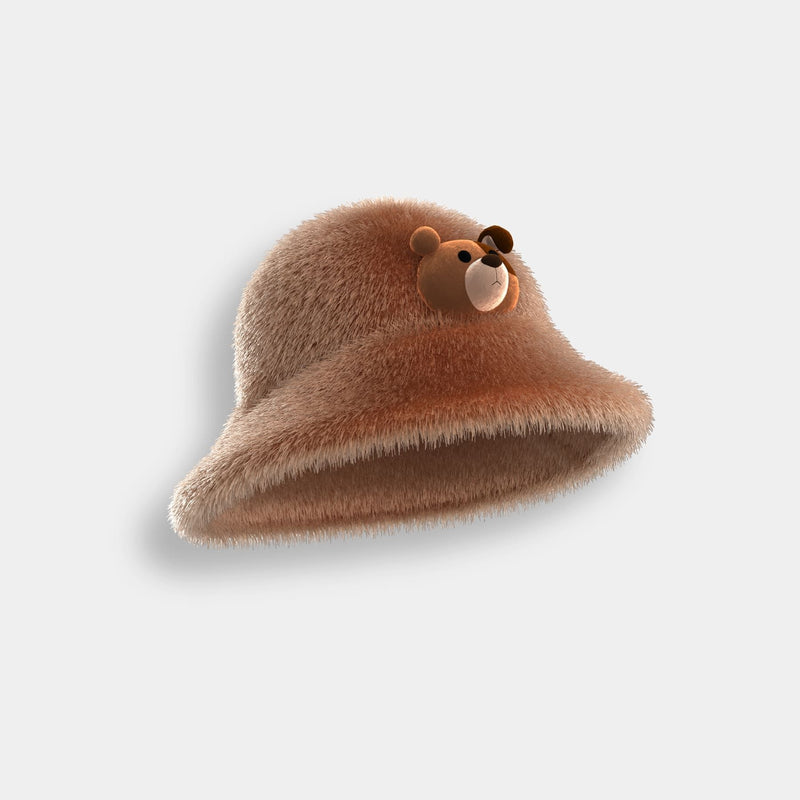 Fur Bucket Hat (Doggo) - Brown