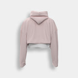 Layered Cropped Hoodie (Nibbles) - Grey
