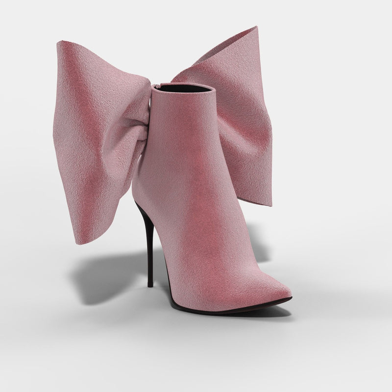 Suede Ankle Booties (Piglet) - Pink