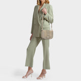 Hana Small Crossbody Bag in Motty Grey Suede and Calfskin