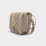 Hana Small Crossbody Bag in Motty Grey Suede and Calfskin