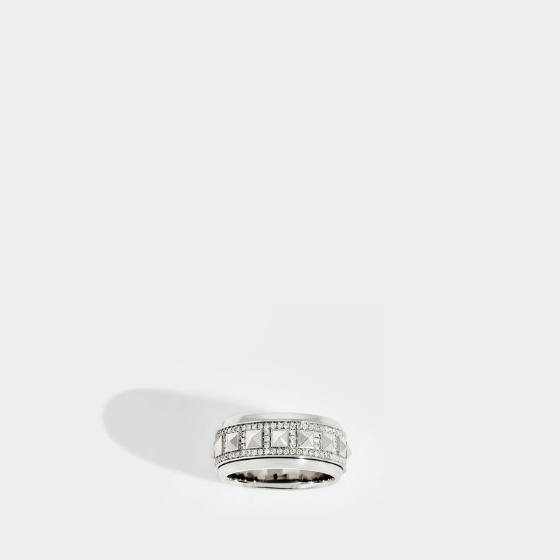 Rockaway Spinner Semi Pavé Ring in Diamonds/Silver