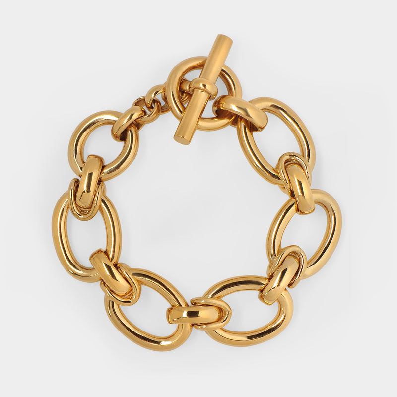 Giant Gold Interlock Bracelet in Gold Plated Brass
