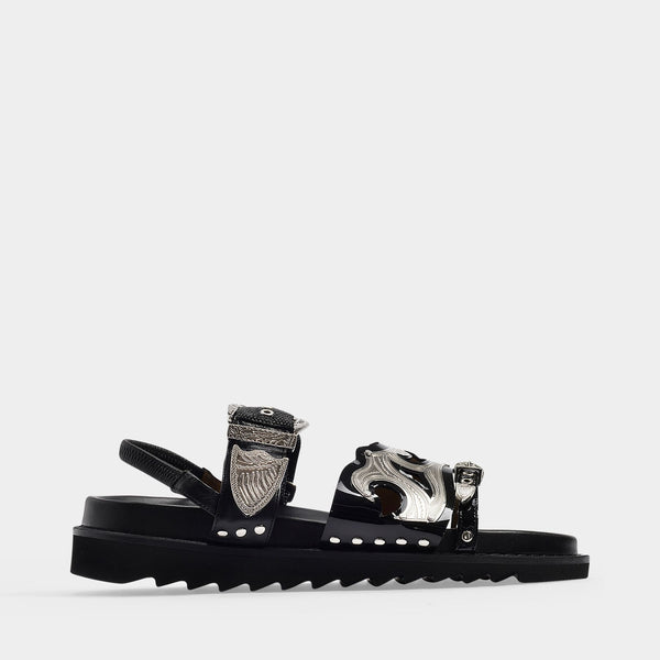 【関税込み】Aj1018 Sandals - Toga Pulla - Black - Leather Aj1018 Flat Shoes - Toga Pulla - Black - Leather