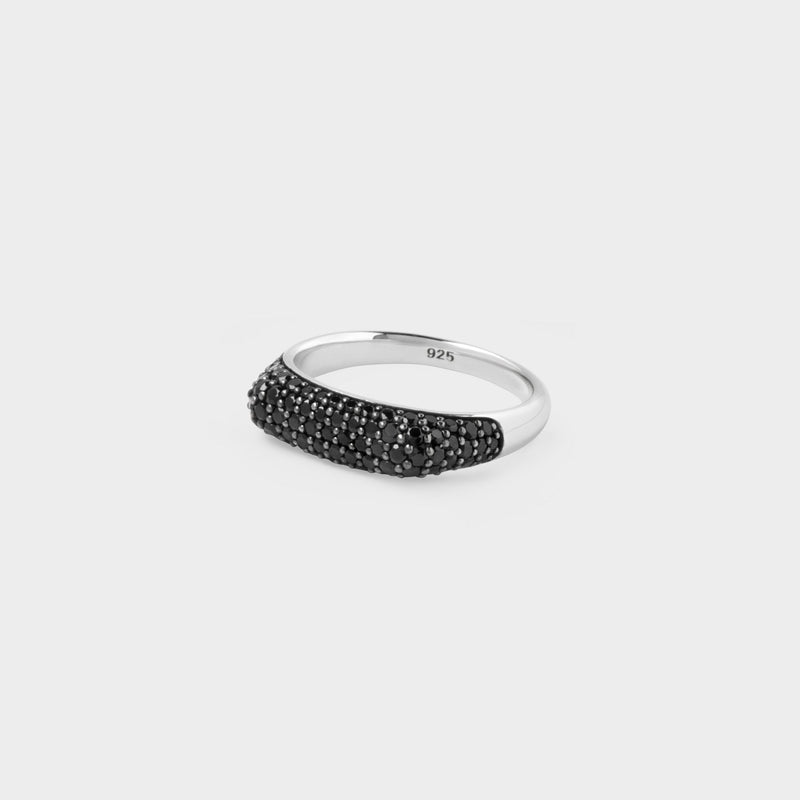 Knut Black Spinel Ring in Silver